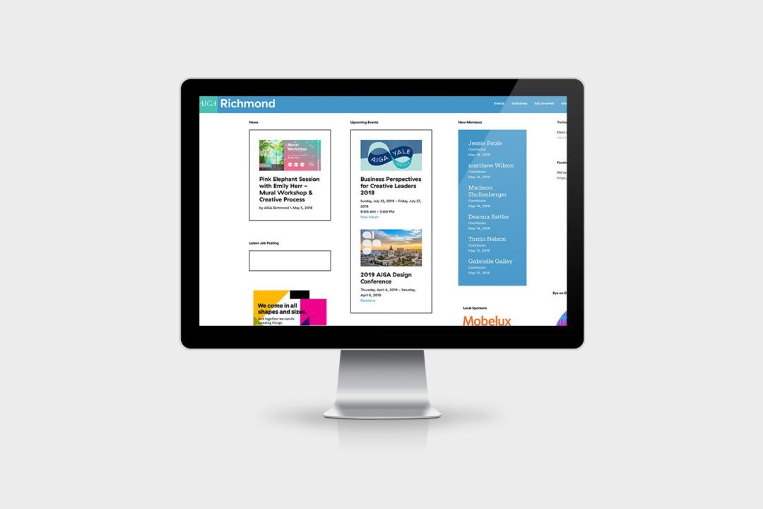 Website Maintenance and Design for the Non Profit AIGA Richmond.